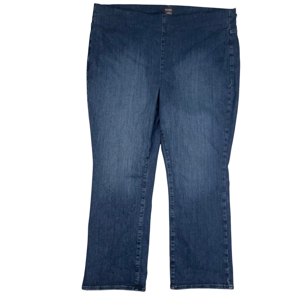 NYDJ Decker Jeans Women P2X Blue Pull On Slim Boot Lift Tuck Petite Plus Skinny